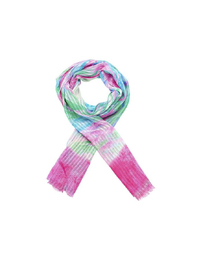 Multicolor sjaal met verenprint