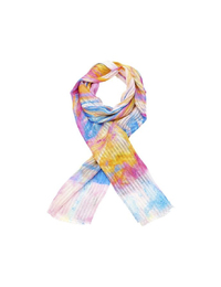 Multicolor sjaal met verenprint