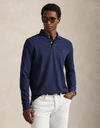 Custom Slim Fit Mesh Polo Shirt in Spring Navy Heather