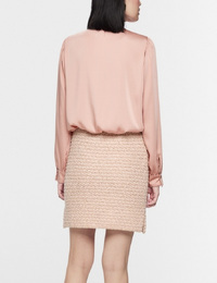 Blouse met kanten details en opstaande kraag