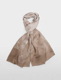 zijden sjaal met subtiele bloemenprint