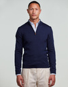 Merino Wool Half Zip in Navy