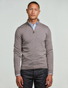 Merino Wool Half Zip in Light Brown