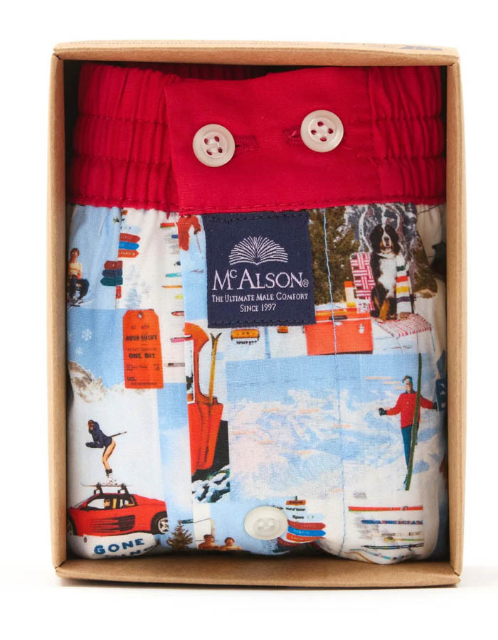 Boxershort Après Ski Light Blue and Red