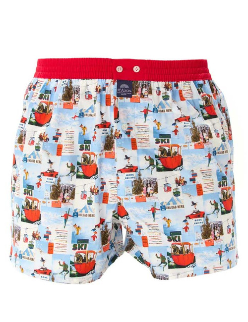 Boxershort Après Ski Light Blue and Red