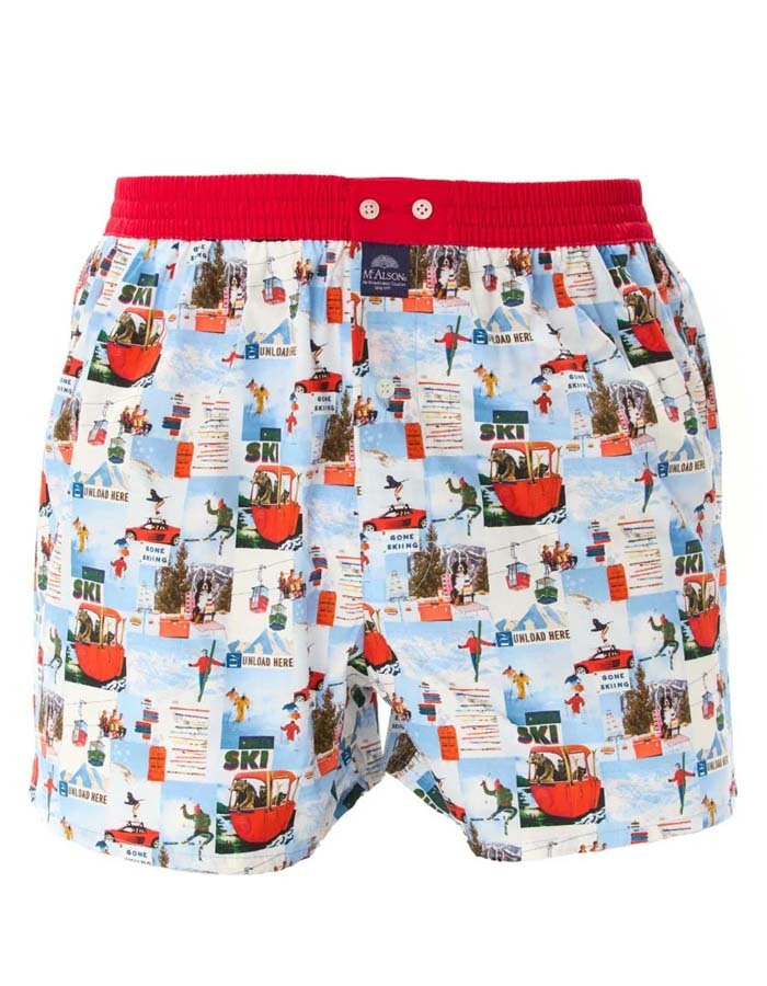 Boxershort Après Ski Light Blue and Red