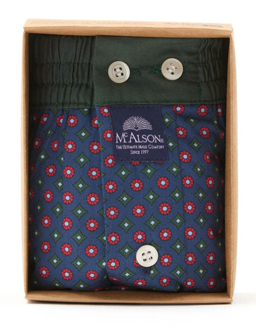 Boxershort Diamonds Navy, Green and Red