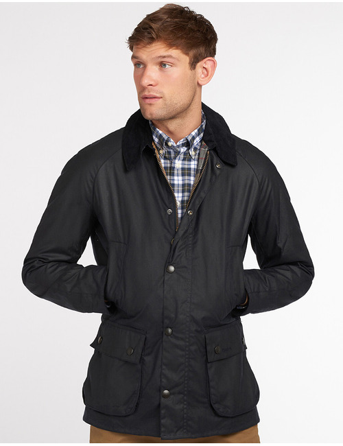 Ashby Wax Jacket in Navy 