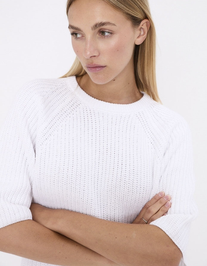 Jeff 3/4 mouw pull wit