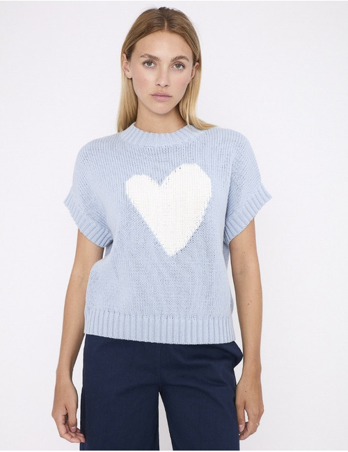 Jeff korte mouw pull blauw