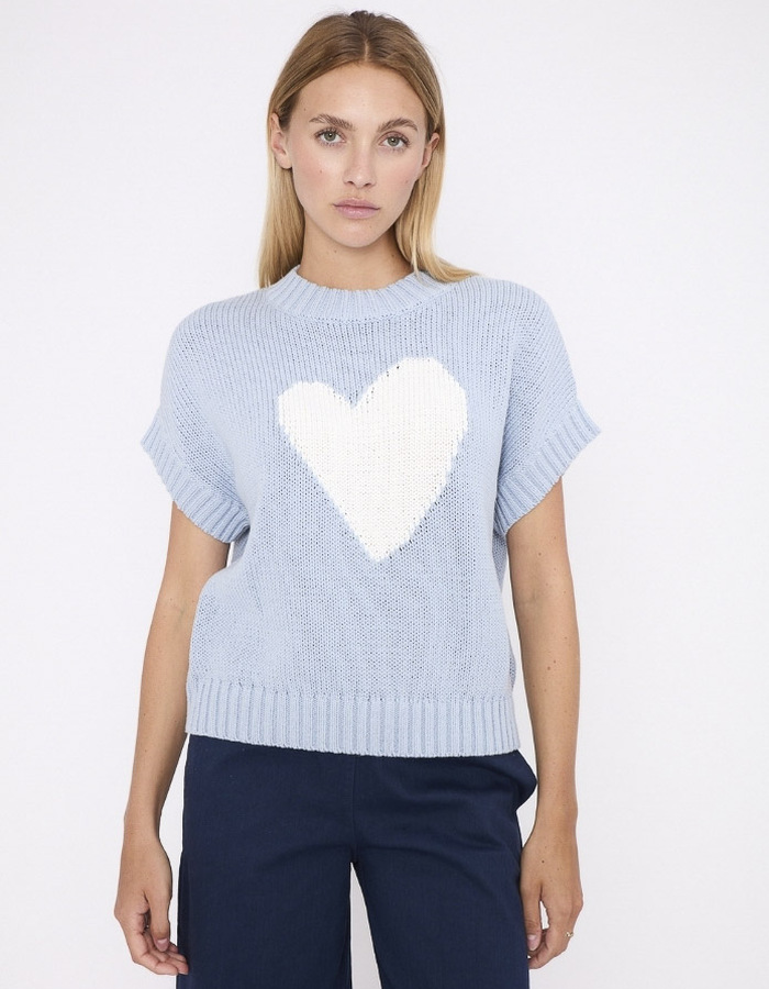 Jeff korte mouw pull blauw