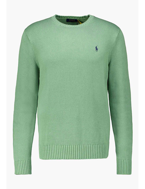 Cotton Crewneck Sweater in Outback Green