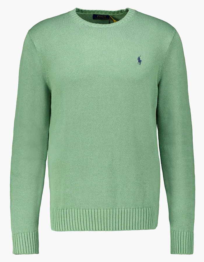 Cotton Crewneck Sweater in Outback Green