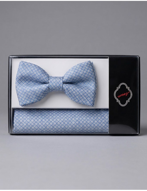 Strik- en Pochetset in Lichtblauw met Microdessin