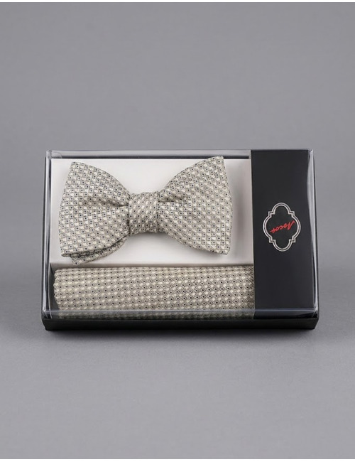 Strik- en Pochetset in Groen met Ingeweven Dessin