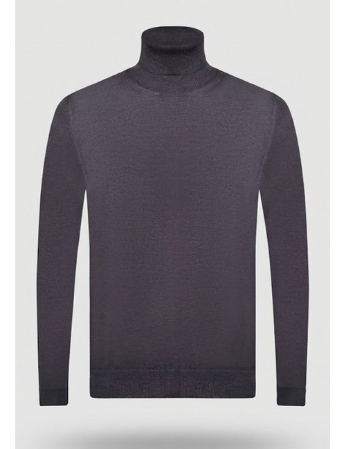 Luxe Italiaanse merinowollen coltrui in diepgrijs