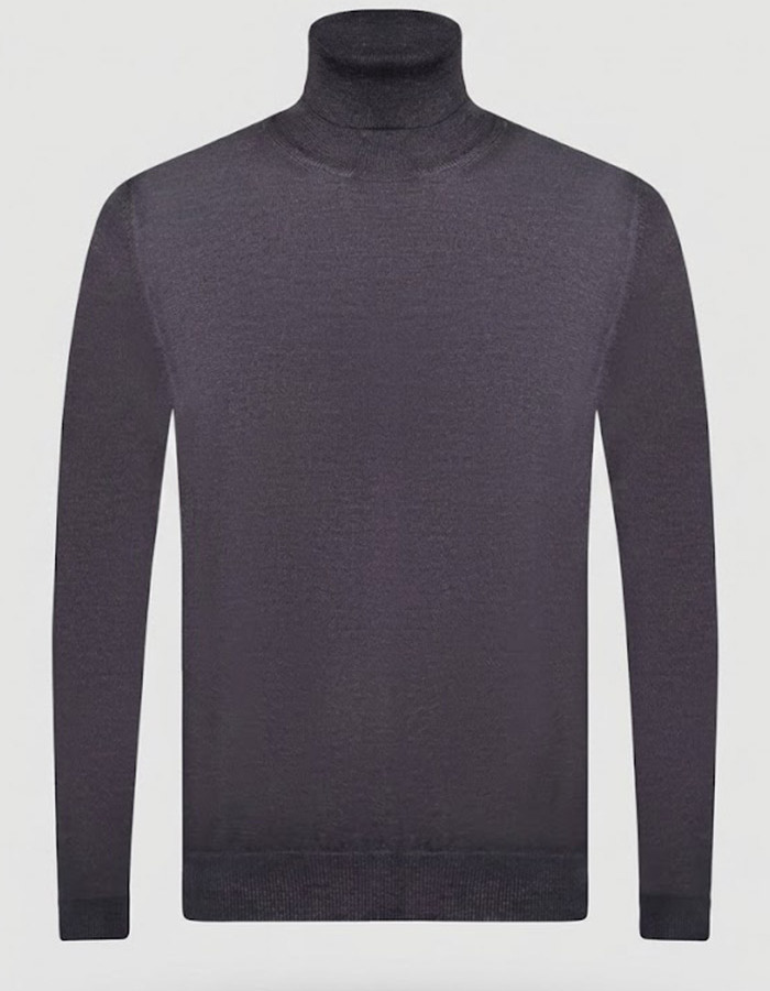 Luxe Italiaanse merinowollen coltrui in diepgrijs