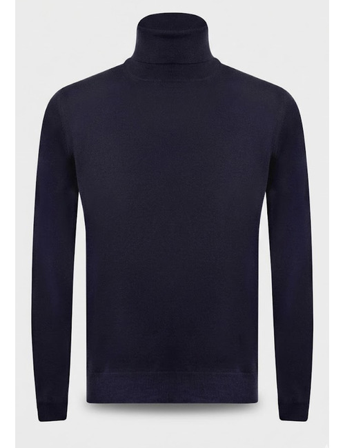 Luxe coltrui van Italiaanse merinowol in diep donkerblauw