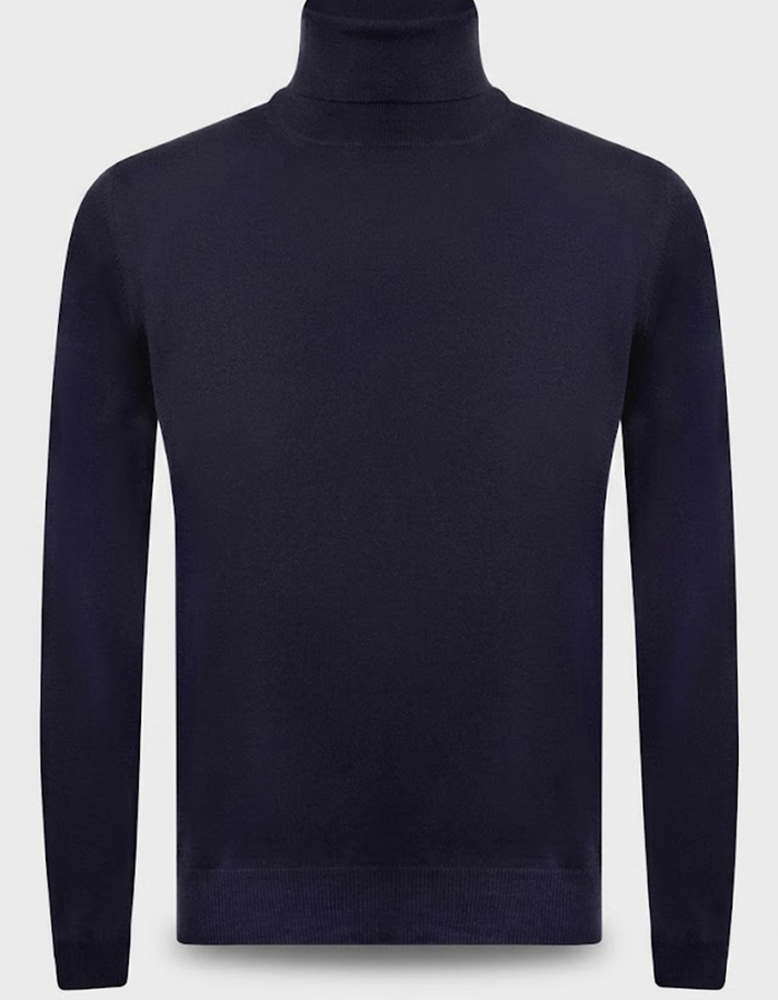 Luxe coltrui van Italiaanse merinowol in diep donkerblauw