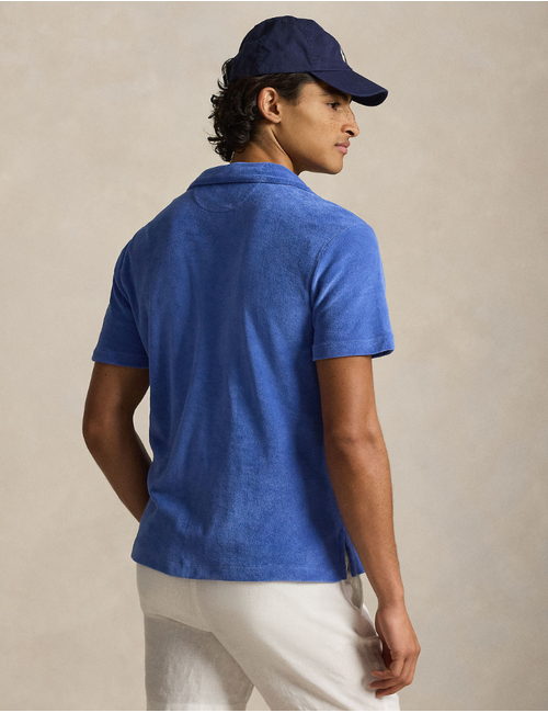 Custom Slim Fit Terry Camp Shirt in Modern Royal