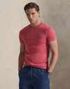 Custom Slim Fit Jersey Crewneck T Shirt in Red Sky