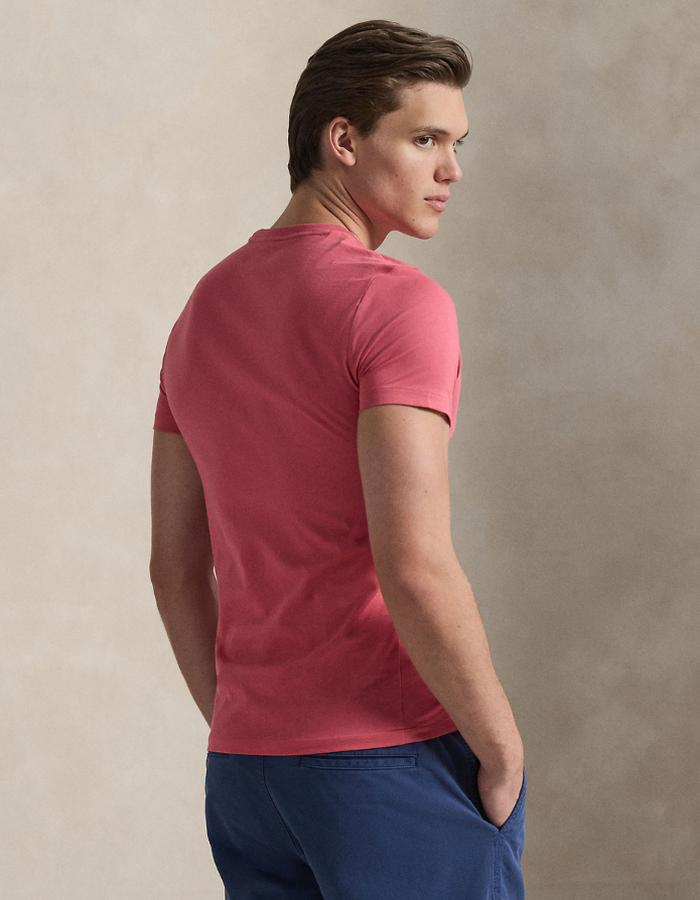 Custom Slim Fit Jersey Crewneck T Shirt in Red Sky