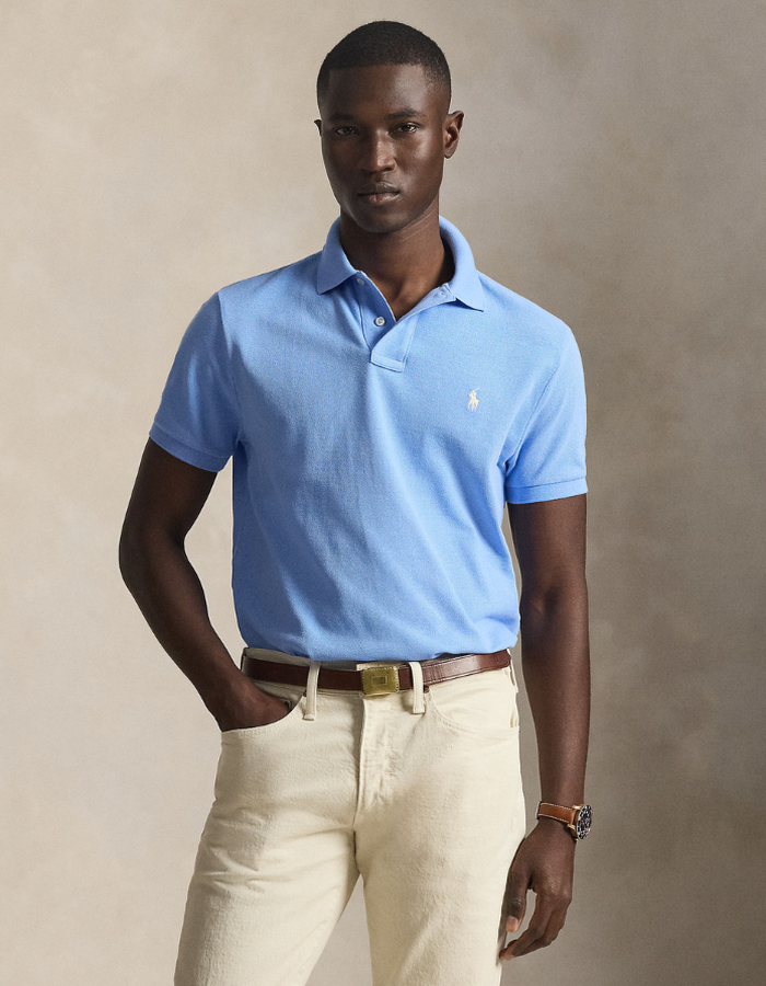 The Iconic Mesh Polo Shirt in Blue Lagoon