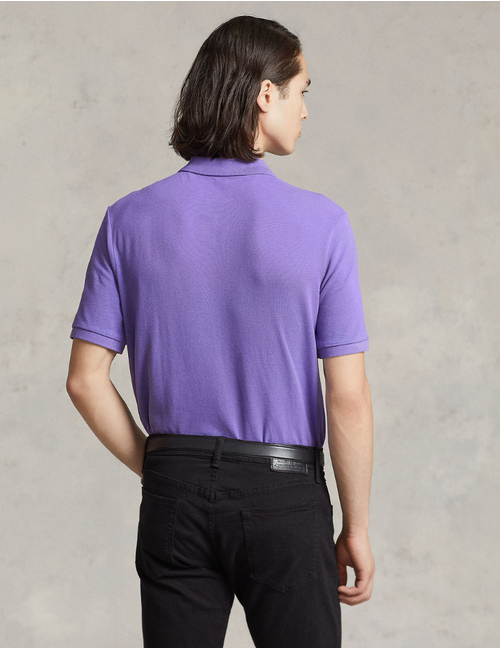 Slim Fit Mesh Polo Shirt in Cactus Purple