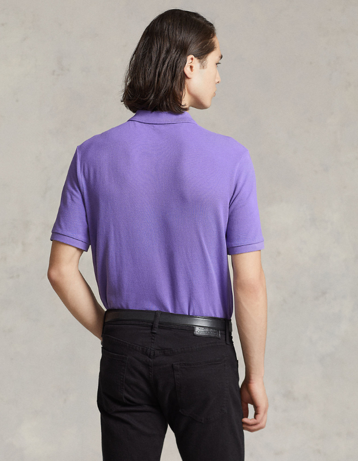 Slim Fit Mesh Polo Shirt in Cactus Purple