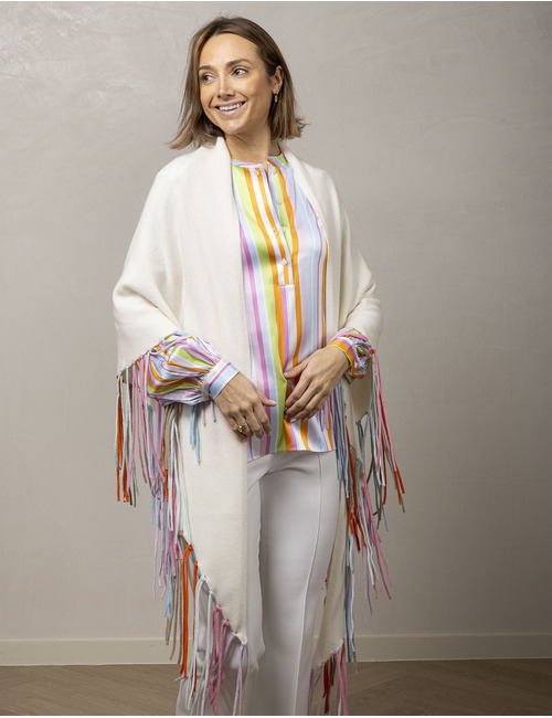 Herzen's lange poncho wit