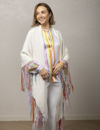 Herzen's lange poncho wit