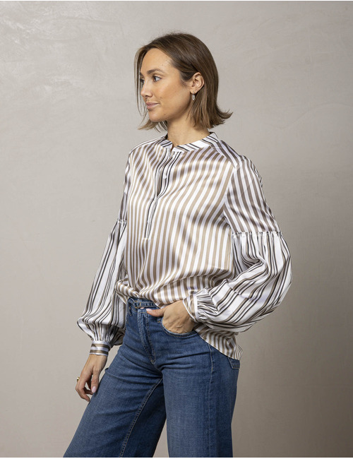 Herzen's lange mouw bloes taupe