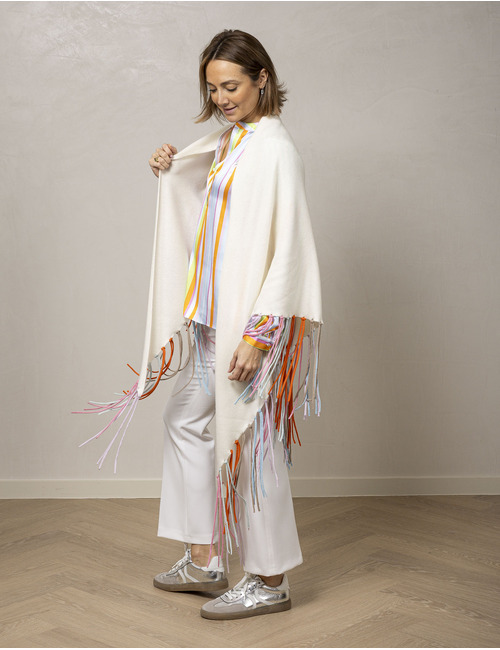 Herzen's lange poncho wit