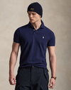 The Iconic Mesh Polo Shirt in Newport Navy with Cream Polo Pony