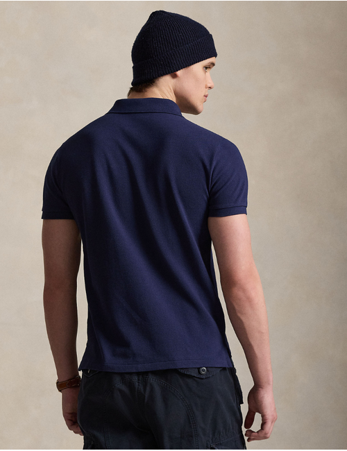 The Iconic Mesh Polo Shirt in Newport Navy with Cream Polo Pony