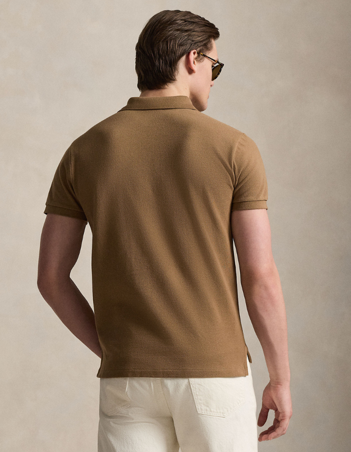 The Iconic Mesh Polo Shirt in RL Brown