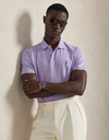 Custom Slim Fit Stretch Mesh Polo Shirt in Powder Purple