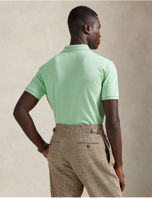 Custom Slim Fit Stretch Mesh Polo Shirt in Pastel Mint