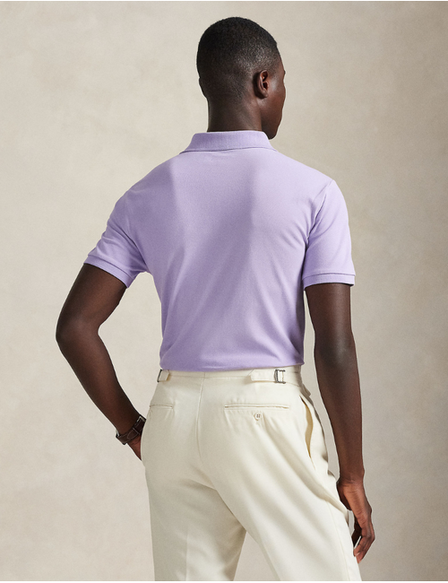 Custom Slim Fit Stretch Mesh Polo Shirt in Powder Purple