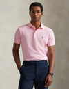 Custom Slim Fit Stretch Mesh Polo Shirt in Carmel Pink