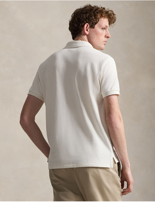 The Iconic Mesh Polo Shirt in Antique Cream