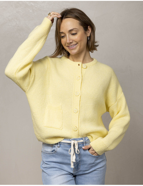 Amelie Amelie lange mouw gilet geel