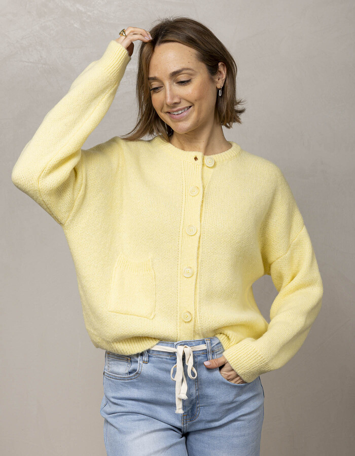 Amelie Amelie lange mouw gilet geel