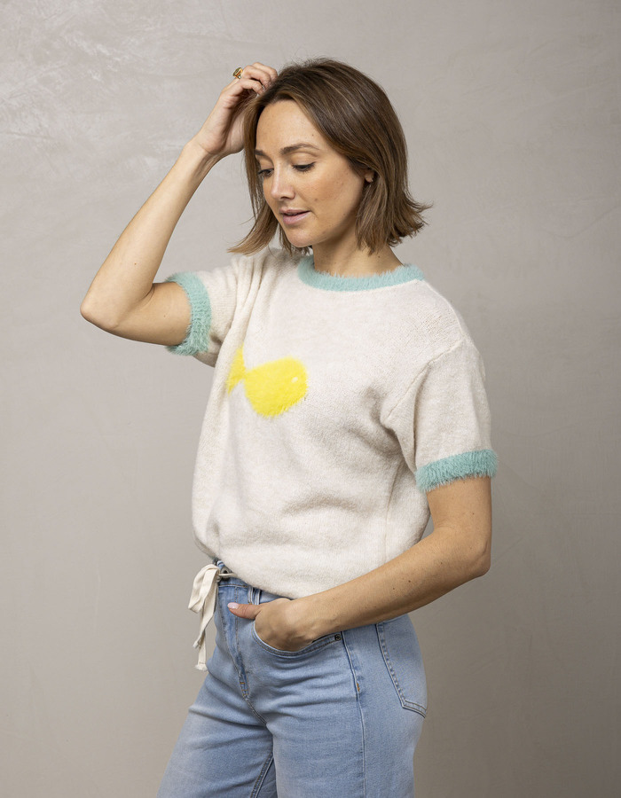 Amelie Amelie korte mouw pull beige