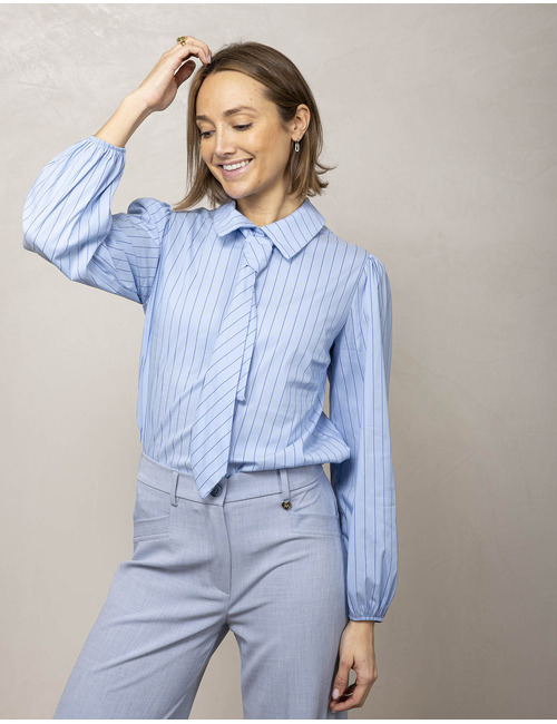 Amelie Amelie lange mouw bloes blauw