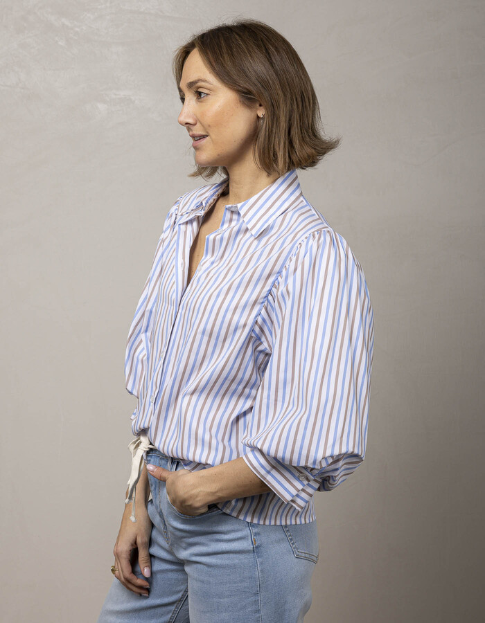 Amelie Amelie lange mouw bloes blauw