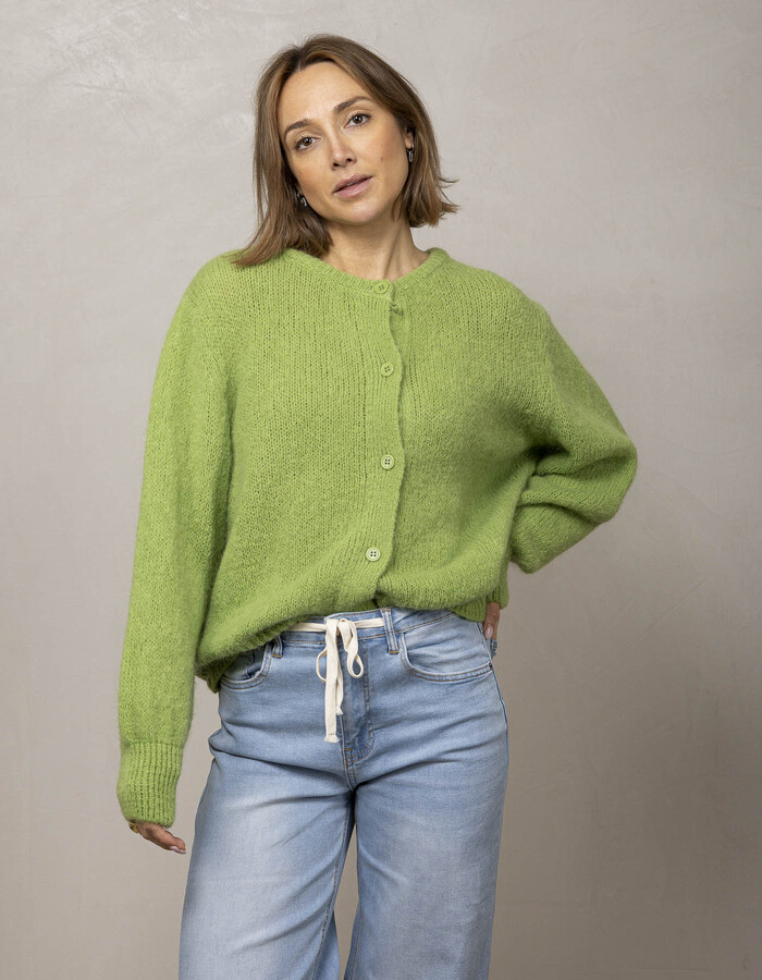 Amelie Amelie lange mouw gilet groen