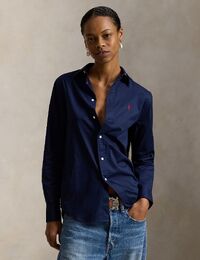 classic fit cotton twill shirt refined navy