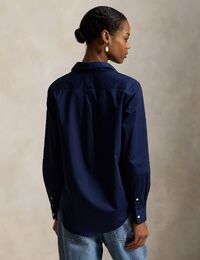 classic fit cotton twill shirt refined navy