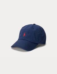 cotton chino ball cap in newport navy / rl2000 red